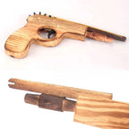 4-Schuss Holz-Gummibandpistole – Klassisches Spielzeug im nostalgischen Design