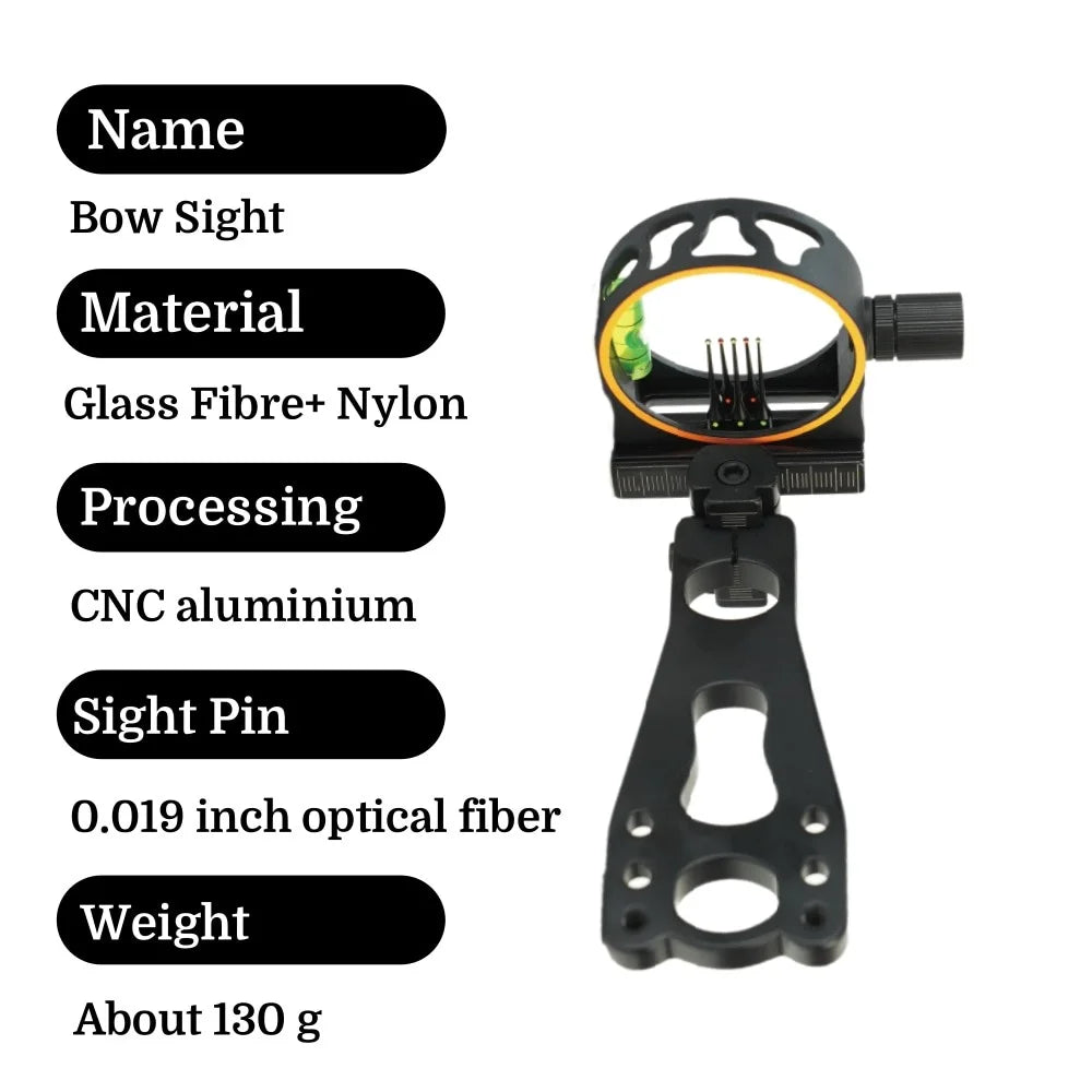 Compound-Bogen Visier – 0,019" Fiber Optik mit CNC-Aluminium Rahmen