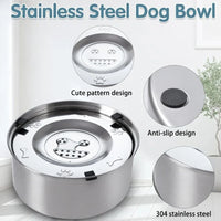 Stainless Steel Dog Floating Bowl No Spill Anti-Splash Non-Slip Pet water dispenser for dogs Big Capacity Dog Feeder Bowl