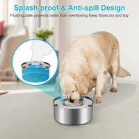 Stainless Steel Dog Floating Bowl No Spill Anti-Splash Non-Slip Pet water dispenser for dogs Big Capacity Dog Feeder Bowl
