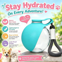 New 2026 2 in 1 Portable Dog Water Bottle with Lanyard Foldable Silicone Bowl Leak Proof Compact Travel Pet Feeding Bottle Hot