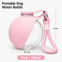 New 2026 2 in 1 Portable Dog Water Bottle with Lanyard Foldable Silicone Bowl Leak Proof Compact Travel Pet Feeding Bottle Hot