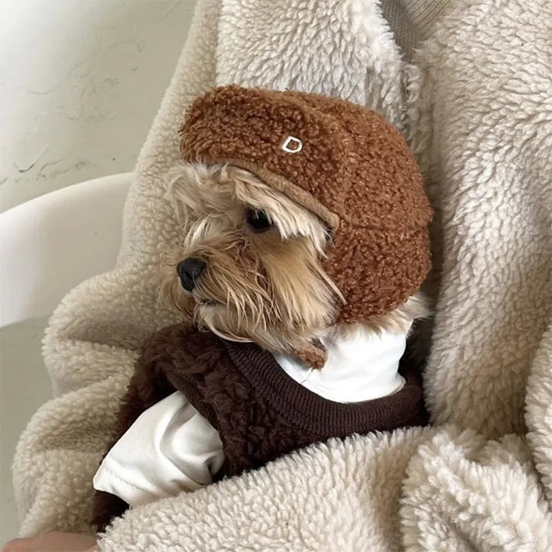 new Pet Plush Lamb Plush Head Pullover Hat Dog Cat Autumn Winter Lovely Loose Warm Head Protector Ear Hat Doggy Outing Hat 2026