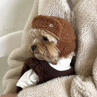 new Pet Plush Lamb Plush Head Pullover Hat Dog Cat Autumn Winter Lovely Loose Warm Head Protector Ear Hat Doggy Outing Hat 2026