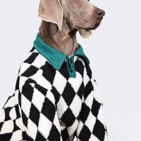 Dog Winter Coat For Large Dogs Thickened Plaid Pattern Warm Fleece Dog Jacket For Labrador Border Collie Doberman Pet Apparel